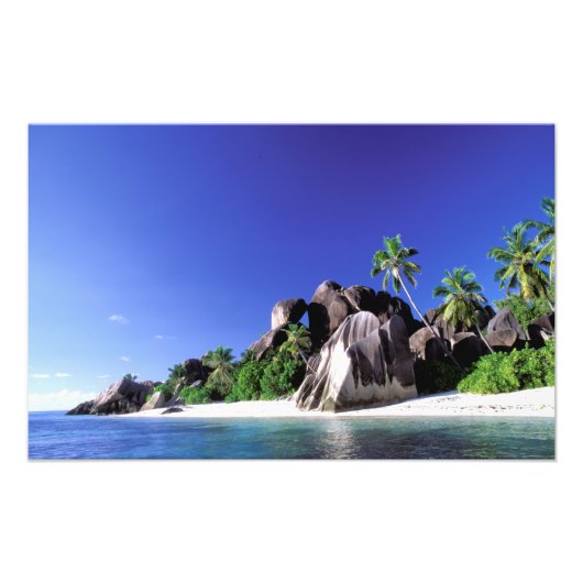 Afrika, Seychellen, La Digue eiland. Graniet 3 Foto Afdruk (Voorkant)