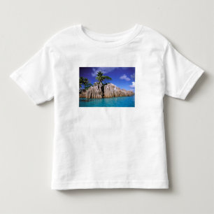 Afrika, Seychellen, La Digue-eiland. Graniet Kinder Shirts