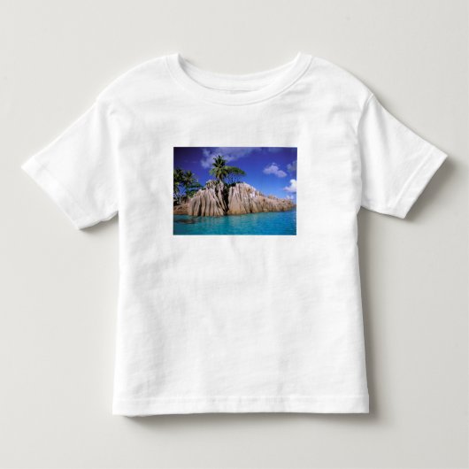 Afrika, Seychellen, La Digue-eiland. Graniet Kinder Shirts (Voorkant)
