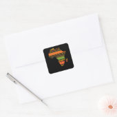 Afrika Silhouette Black Afro Pride African Vierkante Sticker (Envelop)