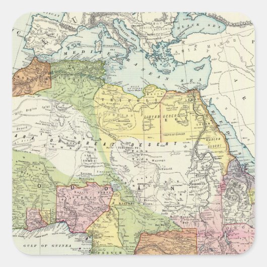 Afrika, Suezkanaal Vierkante Sticker (Voorkant)