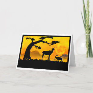 Afrika sunset Birthday Card Kaart