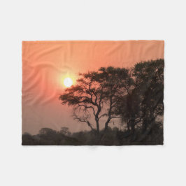 Afrika Sunset Trees Natuur Landschappen Skies Fleece Deken