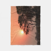 Afrika Sunset Trees Natuur Landschappen Skies Fleece Deken (Voorkant)