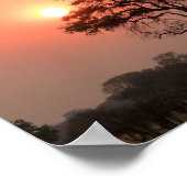Afrika Sunset Trees Natuur Landschappen Skies Poster (Hoek)
