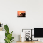 Afrika Sunset Trees Natuur Landschappen Skies Poster (Thuiskantoor)