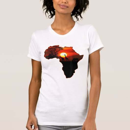 Afrika T Shirt Kaart van Afrika T-shirt Zuid-Afrik (Voorkant)