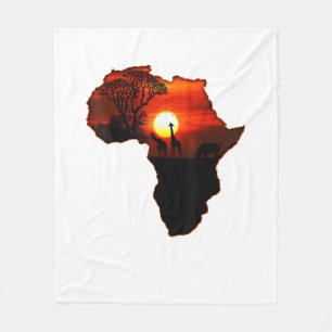Afrika T Shirt Kaart van Afrika T-shirt Zuid-Afrik Fleece Deken