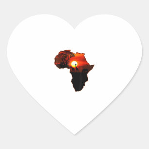 Afrika T Shirt Kaart van Afrika T-shirt Zuid-Afrik Hart Sticker