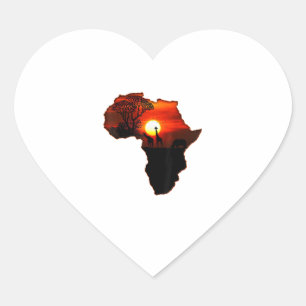 Afrika T Shirt Kaart van Afrika T-shirt Zuid-Afrik Hart Sticker