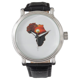 Afrika T Shirt Kaart van Afrika T-shirt Zuid-Afrik Horloge