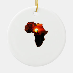Afrika T Shirt Kaart van Afrika T-shirt Zuid-Afrik Keramisch Ornament