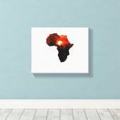 Afrika T-shirt Kaart van Afrika Tee Zuid-Afrikaans Canvas Afdruk (Insitu (Houten vloer))
