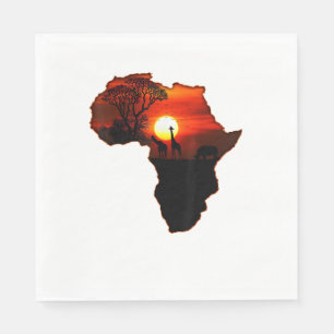 Afrika T-shirt Kaart van Afrika Tee Zuid-Afrikaans Servet