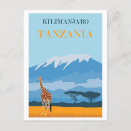 Afrika Tanzania Mount Kilimanjaro Vintage Travel Briefkaart