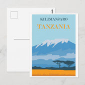 Afrika Tanzania Mount Kilimanjaro Vintage Travel Briefkaart (Voorkant / Achterkant)