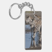 Afrika. Tanzania. Zebras drinkend bij Ndutu Sleutelhanger (Voorkant Links)