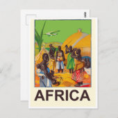Afrika, traditioneel Afrikaans dorp Briefkaart (Voorkant / Achterkant)