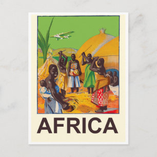 Afrika, traditioneel Afrikaans dorp Briefkaart