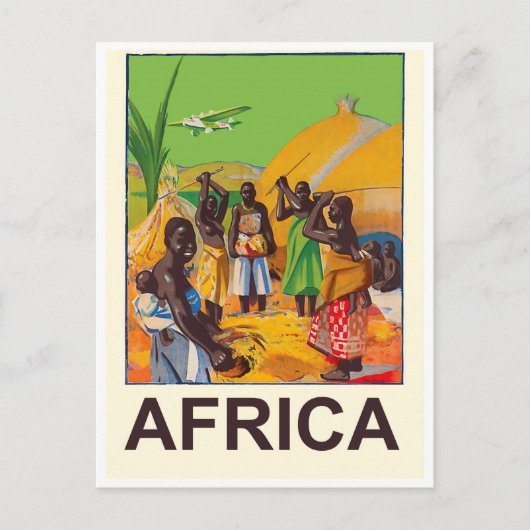 Afrika, traditioneel Afrikaans dorp Briefkaart (Voorkant)