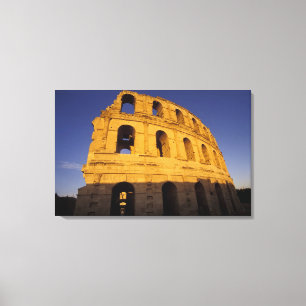 Afrika, Tunesië, El Jem. Ruïnes van een Romeins 3 Canvas Afdruk