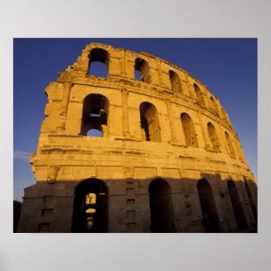 Afrika, Tunesië, El Jem. Ruïnes van een Romeinse 3 Poster
