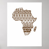 Afrika Umriss Karte Muster Kontinent Karte Poster (Voorkant)