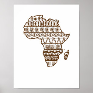 Afrika Umriss Karte Muster Kontinent Karte Poster