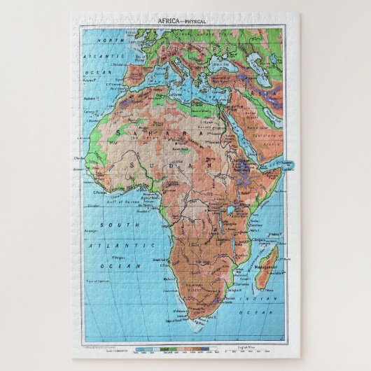 Afrika van vroeger.  gerestaureerde kaart legpuzzel (Verticaal)
