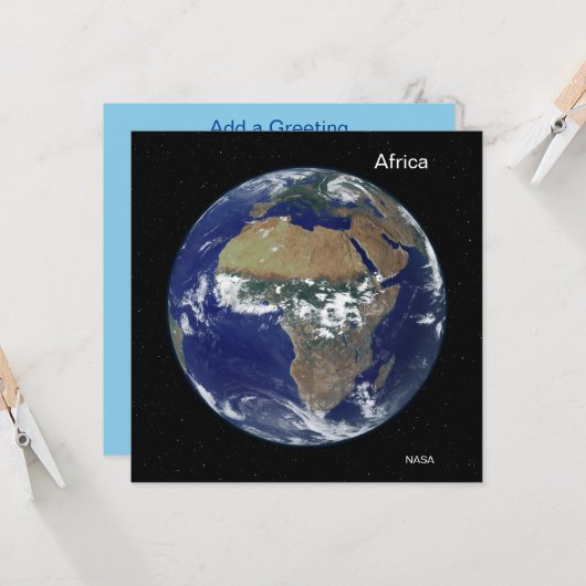 Afrika vanuit de ruimte, NASA Full Disk Afbeelding Kaart (Voorkant / Achterkant in situ)