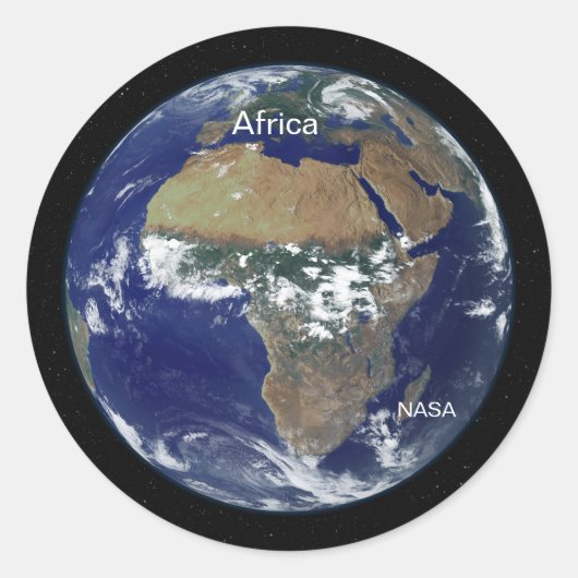 Afrika vanuit de ruimte, NASA-satelliet Ronde Sticker (Voorkant)