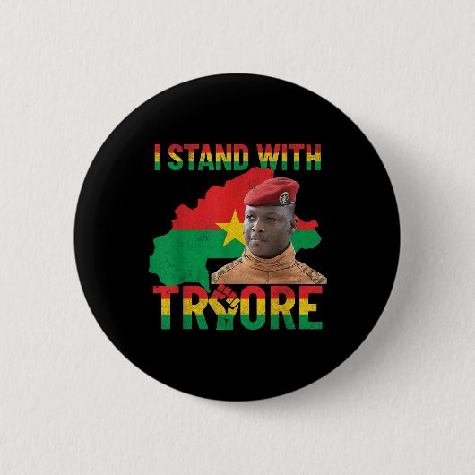 Afrika Verzet Thomas Sankara Burkina Faso Ibra Ronde Button 5,7 Cm (Voorkant)