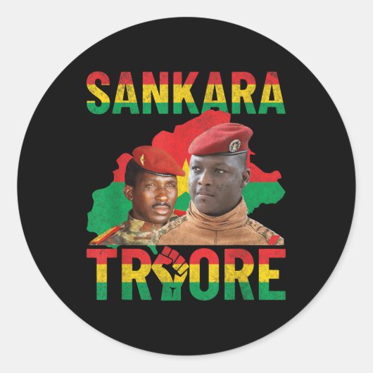 Afrika Verzet Thomas Sankara Burkina Faso Ibra Ronde Sticker (Voorkant)