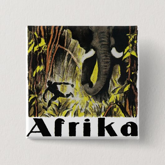 Afrika Vierkante Button 5,1 Cm (Voorkant)