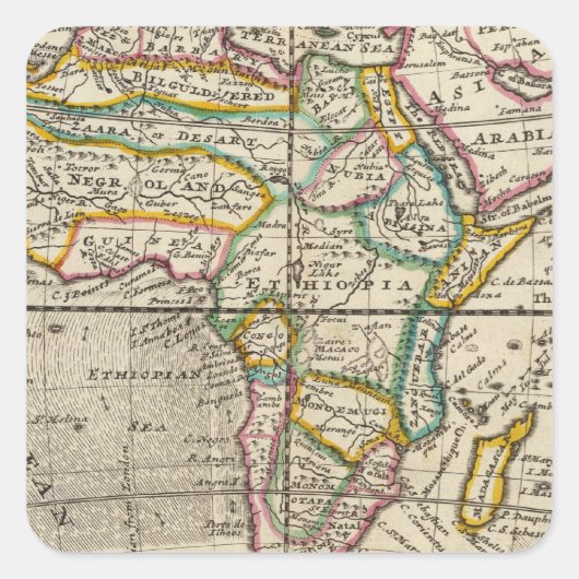 Afrika Vierkante Sticker (Voorkant)