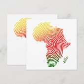 Afrika vingerafdruk, zwarte geschiedenis, gelijke kaart (Voorkant / Achterkant)