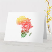 Afrika vingerafdruk, zwarte geschiedenis, gelijke  kaart (Gele Bloem)