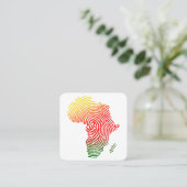 Afrika vingerafdruk, zwarte geschiedenis, gelijke  vierkante visitekaartje (Staand voorkant)