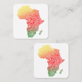 Afrika vingerafdruk, zwarte geschiedenis, gelijke  vierkante visitekaartje (Voorkant / Achterkant)