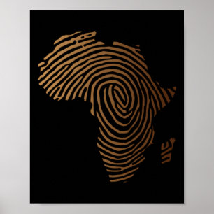 Afrika vingerafdruk zwarte geschiedenis junenth poster