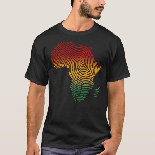 Afrika Vingerprint Afrikaanse vlag Zwarte Pride DN T-shirt (Voorkant)