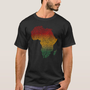 Afrika Vingerprint Afrikaanse vlag Zwarte Pride DN T-shirt