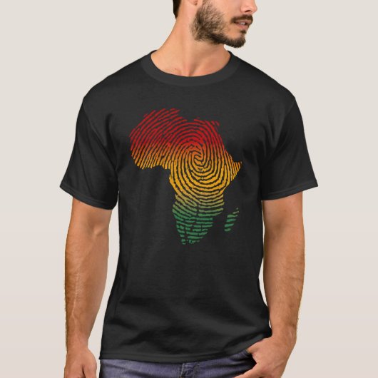 Afrika Vingerprint Afrikaanse vlag Zwarte Pride DN T-shirt (Voorkant)