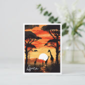 Afrika vintage reisillustratie briefkaart (Staand voorkant)