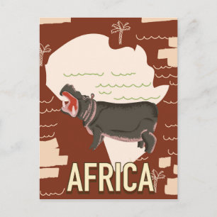 Afrika vintage reisposter. briefkaart