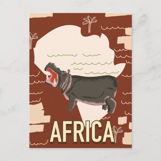 Afrika vintage reisposter. briefkaart (Voorkant)