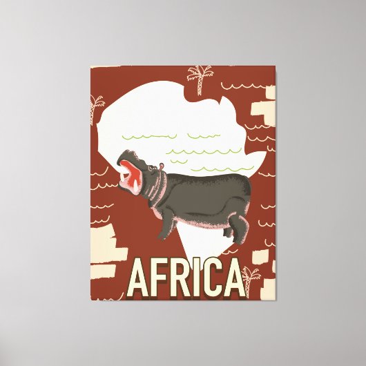 Afrika vintage reisposter. canvas afdruk (Voorkant)