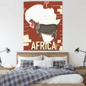 Afrika vintage reisposter. canvas afdruk (Insitu (Slaapkamer))