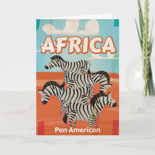 Afrika vintage reisposter feestdagen kaart (Voorkant)