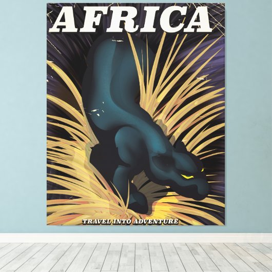 Afrika vintage reisposter print (Insitu (Houten vloer))